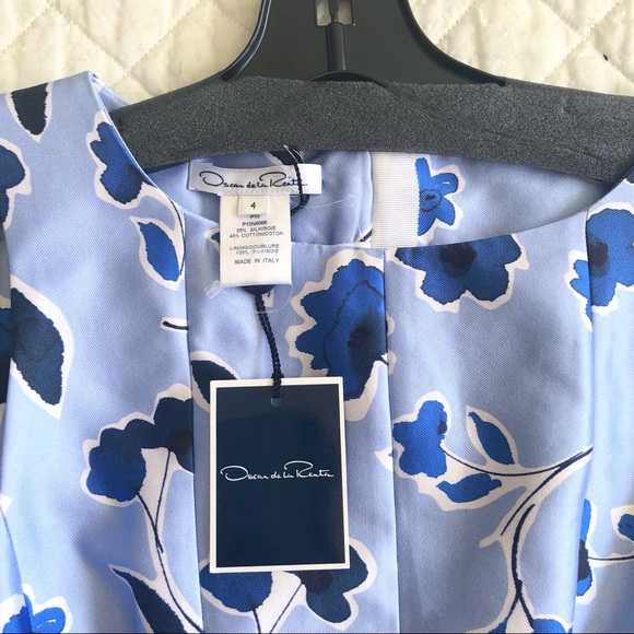 Oscar de la Renta Mikado light blue floral dress - Picture 8 of 9